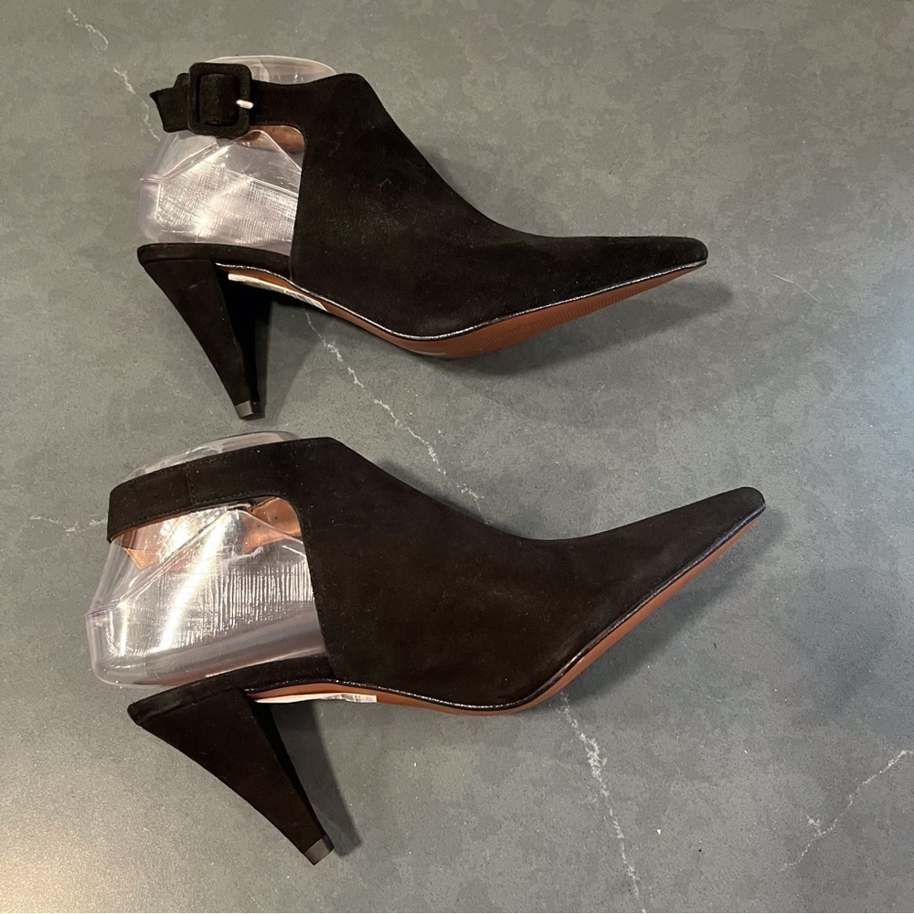 NEW Topshop sz 6.5 Jest black suede pointy heels - Picture 8 of 15